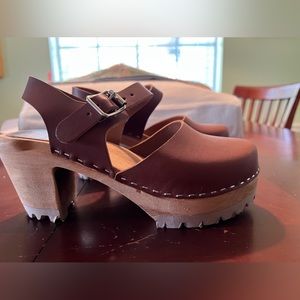 MIA chunky clog brown leather size 7